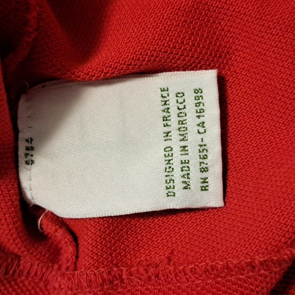 Lacoste Red Polo - Size 4 Slim Fit - Picture 3 of 4